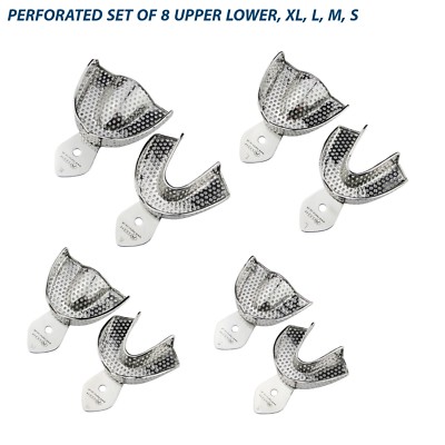 Dental Abformschalen Felgenschloss perforiert (8er Set) XL,L,M,S oben / unten CE