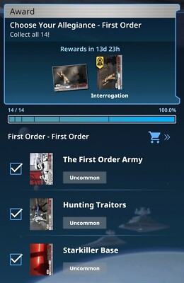 Topps Star Wars Card Trader Chrome Perspective FO Set 14 cards Digital