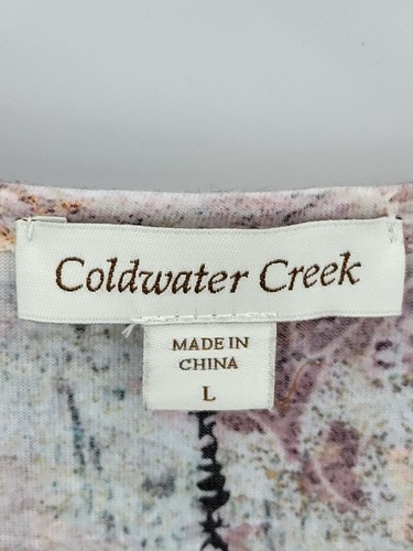 Coldwater Creek Top Womens Large Sleeveless Watercolor Pleated Artsy Boho Tank - Picture 4 of 11