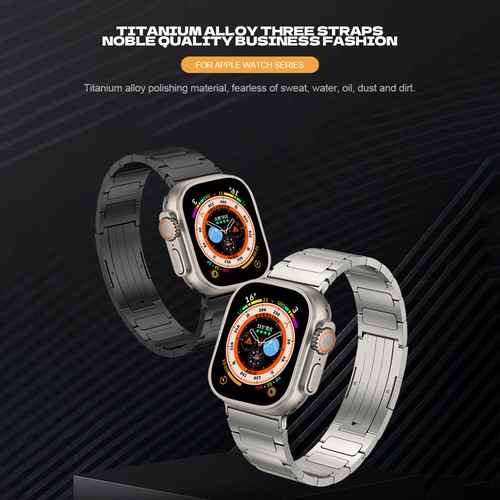 For Apple Watch Ultra 49mm 87654 SE 38/42/45mm Titanium Band Luxury Strap Correa - Picture 7 of 15
