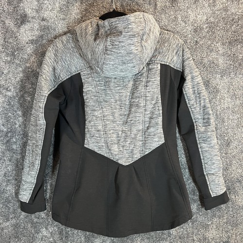 North Face Jacket Womens Medium Gray Black Hooded Full Zip Outdoor F18 NF00CDX5 - Picture 2 of 10