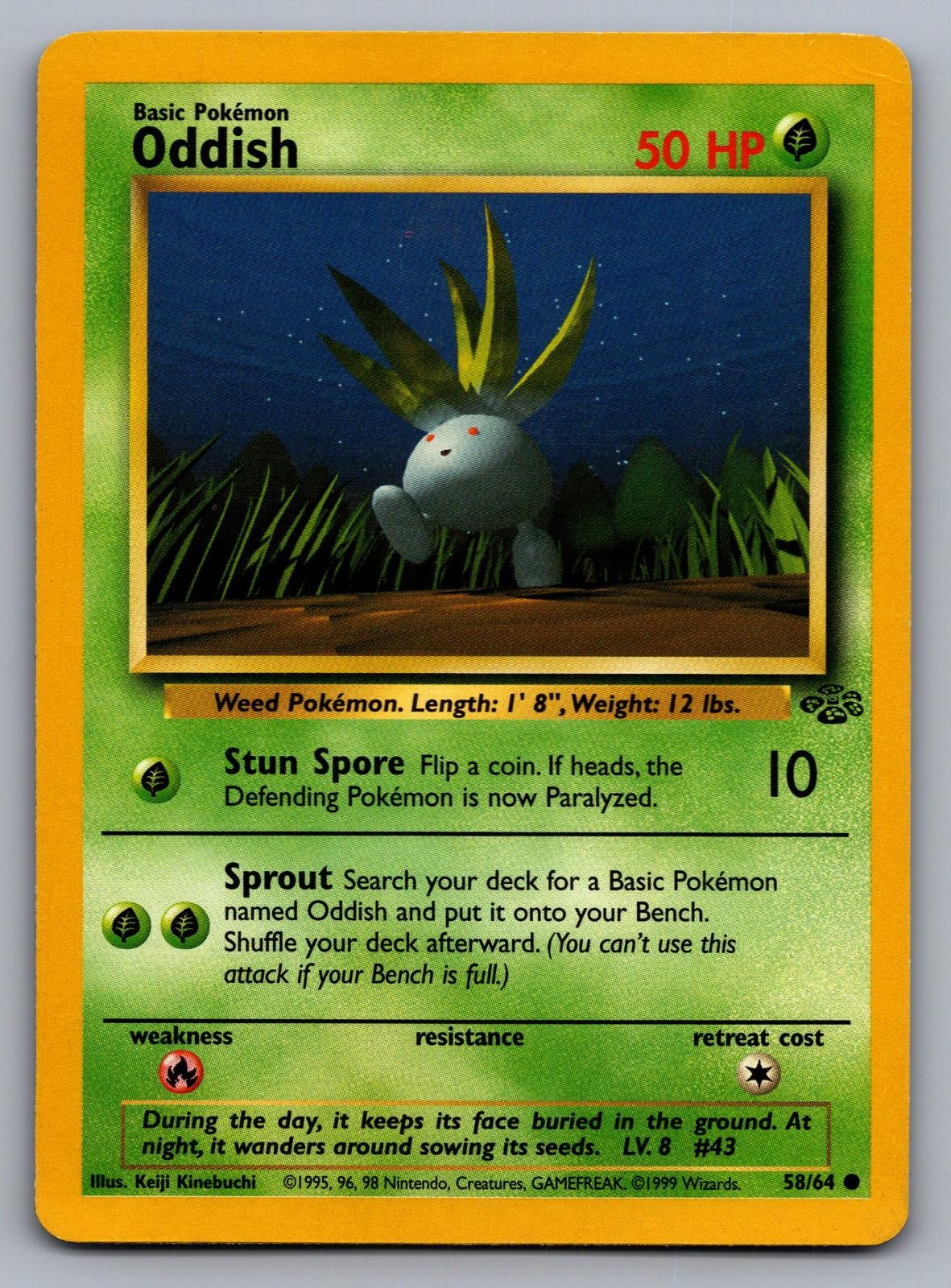 Oddish 58/64 Common Jungle Pokemon Moderately Played