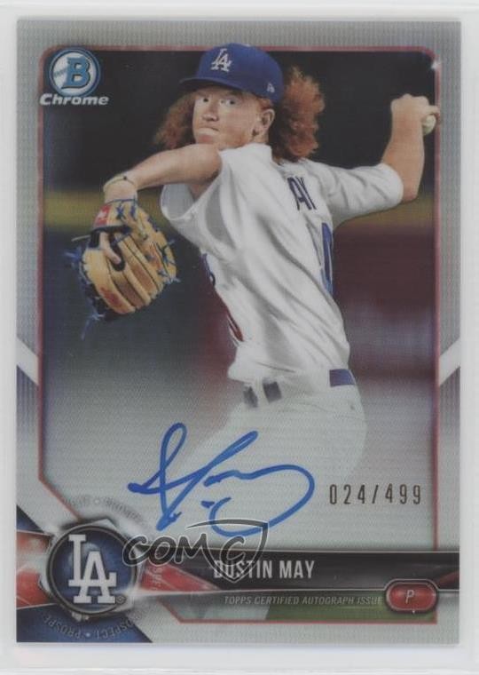 2018 Bowman Chrome Prospect Auto Refractor /499 Dustin May #BCPA-DM Auto 7xr