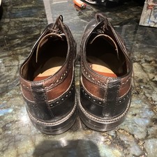 Men's Oxford Dress Shoe Sz 11.5 Made In Ireland Leather Upper Brown Black Detail