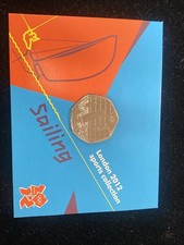 2012 Great Britain United Kingdom 50 Pence Coin London Olympics Sailing Sealed