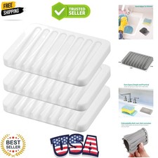 3PCS Self Draining Soap Holder, Silicone Soap Dish, Soap Saver for Shower, B...