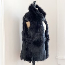 SAM. New York Black Fox Fur  Vest Coat