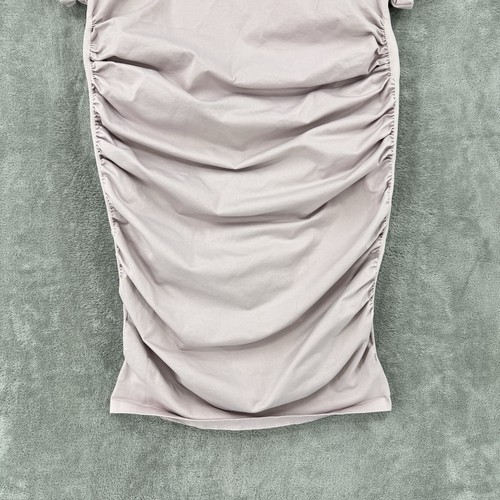 Blanqi Dress Womens L/XL Maternity Ruched Cap Sleeve Stretch Comfort Bodycon - Afbeelding 4 van 8