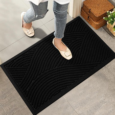 Sturdy Front Door Mat, Absorbent Muddy Dirt Resist Welcome Door Mats Outdoor Ind