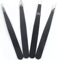 2X Ewanto Augenbrauen Pinzetten 4Er Set Schwarz PräZisions-Pinzettenset Aus