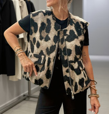 Elegante Damen Weste leoparden Muster ärmellos Jleichte Jacke Frühling-Herbst