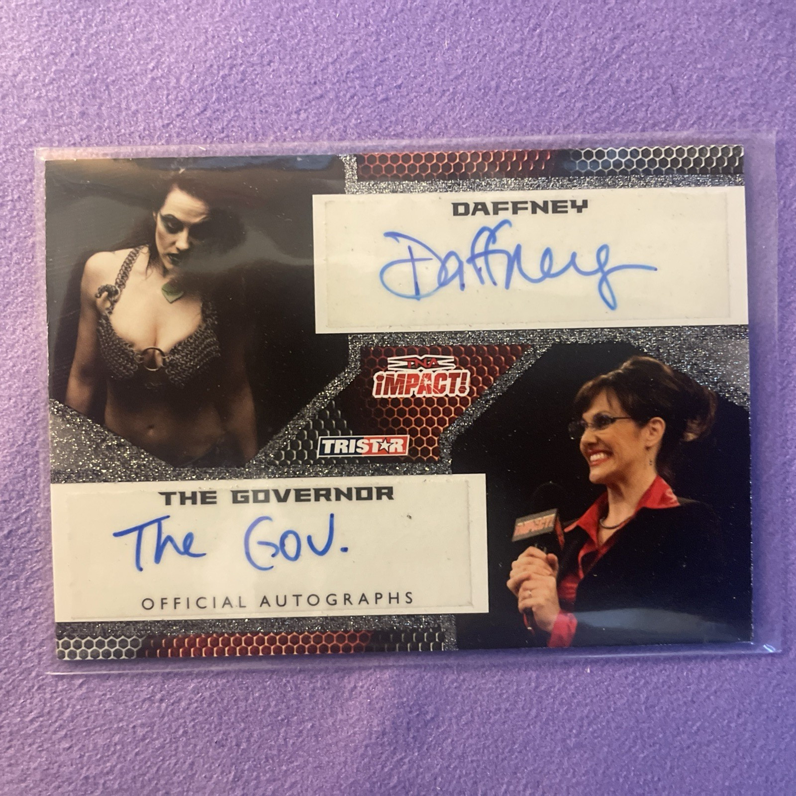 TNA Impact! Tristar 2009 RARE Daffney The Governor  The Gov Dual Auto card IA-64