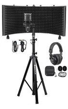 Rockville Pro Recording Studio Microphone Mic Isolation Shield Headphones Stand