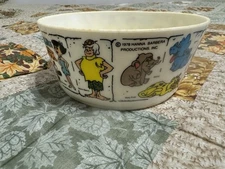 Vintage 1978 Deka Plastic The Flintstones Plastic Bowl 07208, Used Discoloration