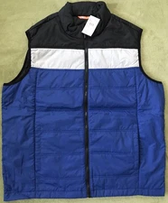 New Cutter Buck Men's XL Thaw Insulated Packable Vest Full Zip Hoodie Blue CBUCK