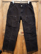 Carhartt WB136DKB Womens Double Knee Work Pants Dark Brown 12x28 Fit 30x28