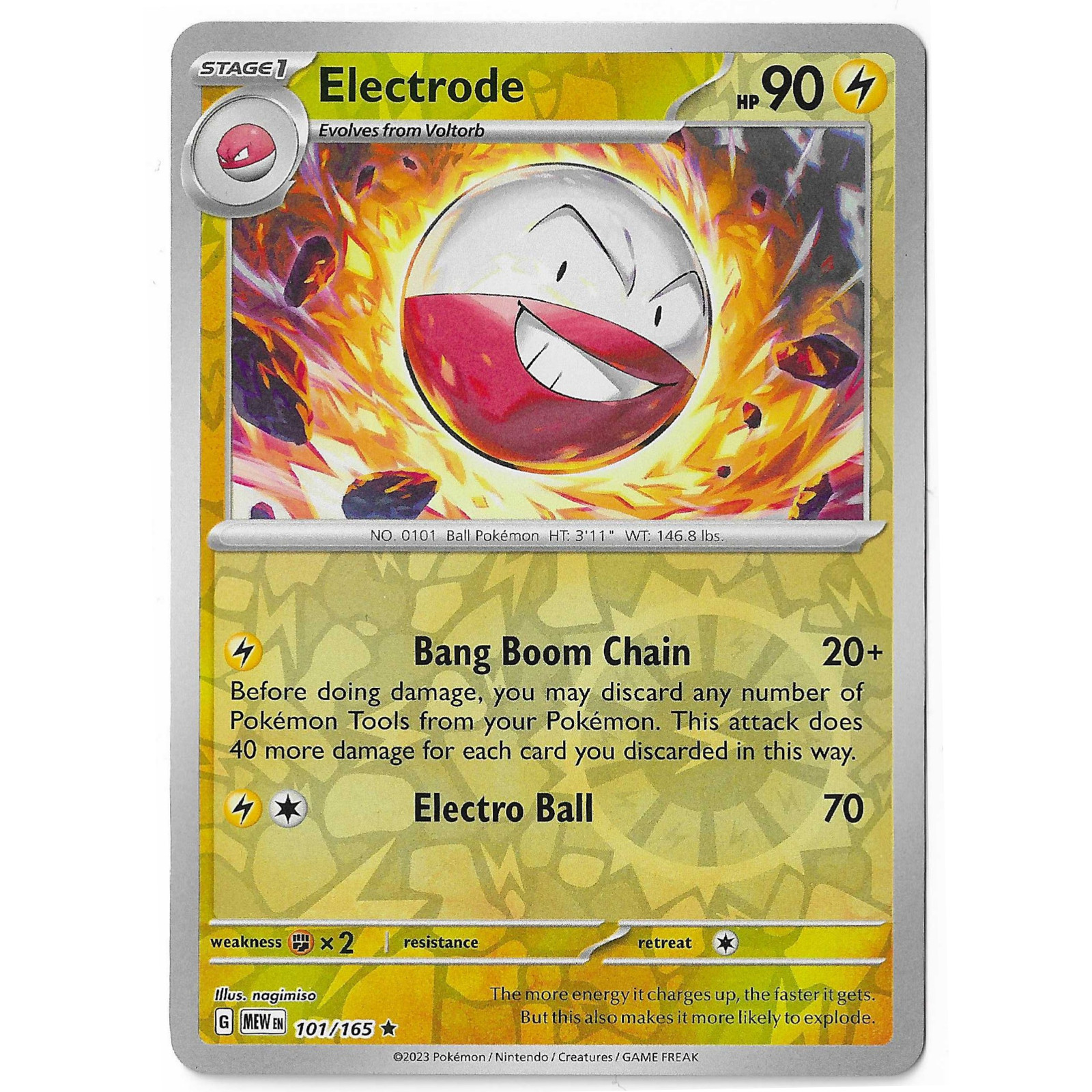 Electrode 101/165 Rare 151 Pokemon Near Mint