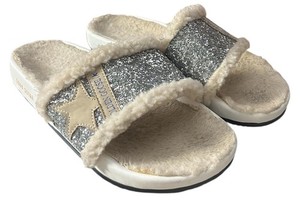 Golden Goose Slide Slippers Womens Multicolor Shearling GGDB Size 9