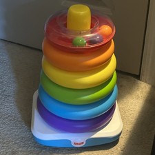 Fisher Price 2019 Giant Rock-A-Stack Jumbo Infant Toy w/ 6 Multicolored Rings