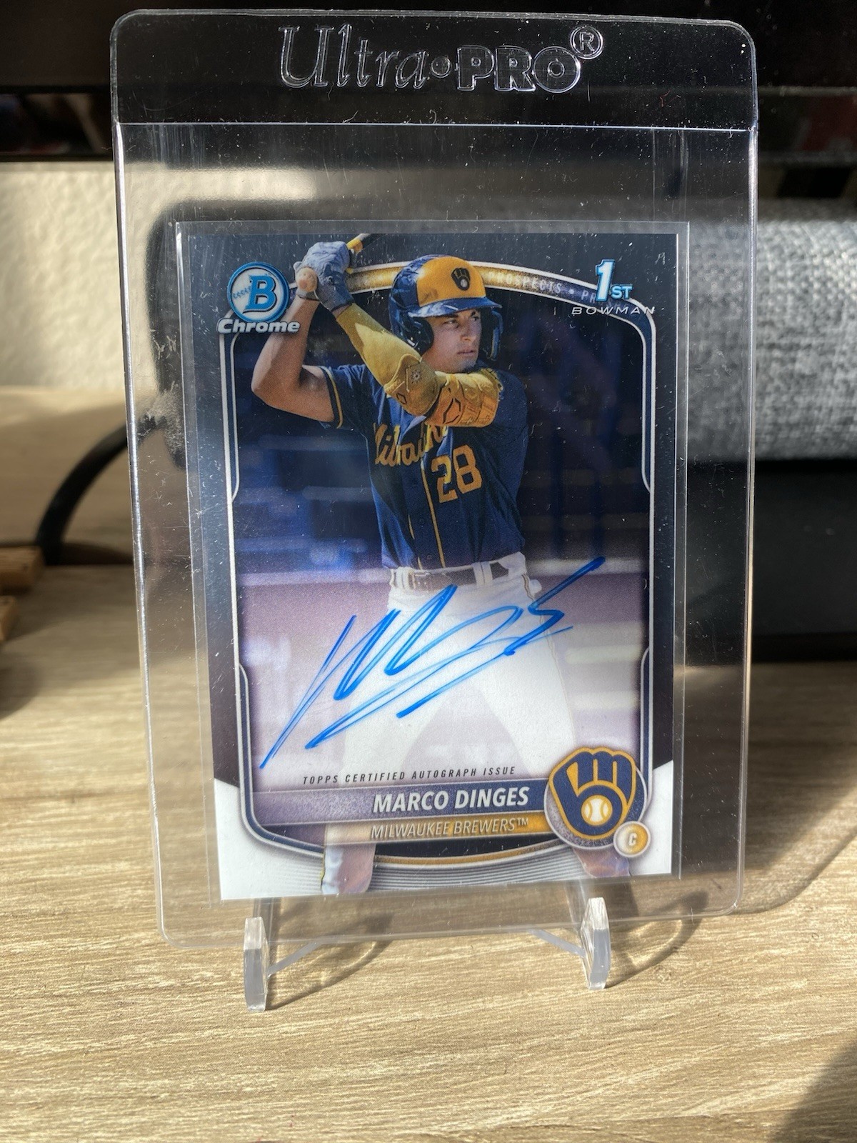 2025 Bowman Chrome Marco Dinges 1st Auto #CPA-MD Brewers Prospect
