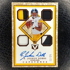 JOSHUA DOBBS /25 Capstones RC Rookie Quad Patch Auto RPA 2017 Vertex NFL #107