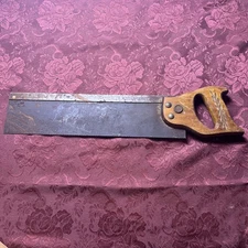 Vintage Warranted Superior Handheld Saw - Wood Handle 16” Blade