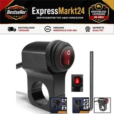 Greluma Lenkerschalter 12V Aluminium Druckknopf Wasserdicht f&uuml;r Motorrad