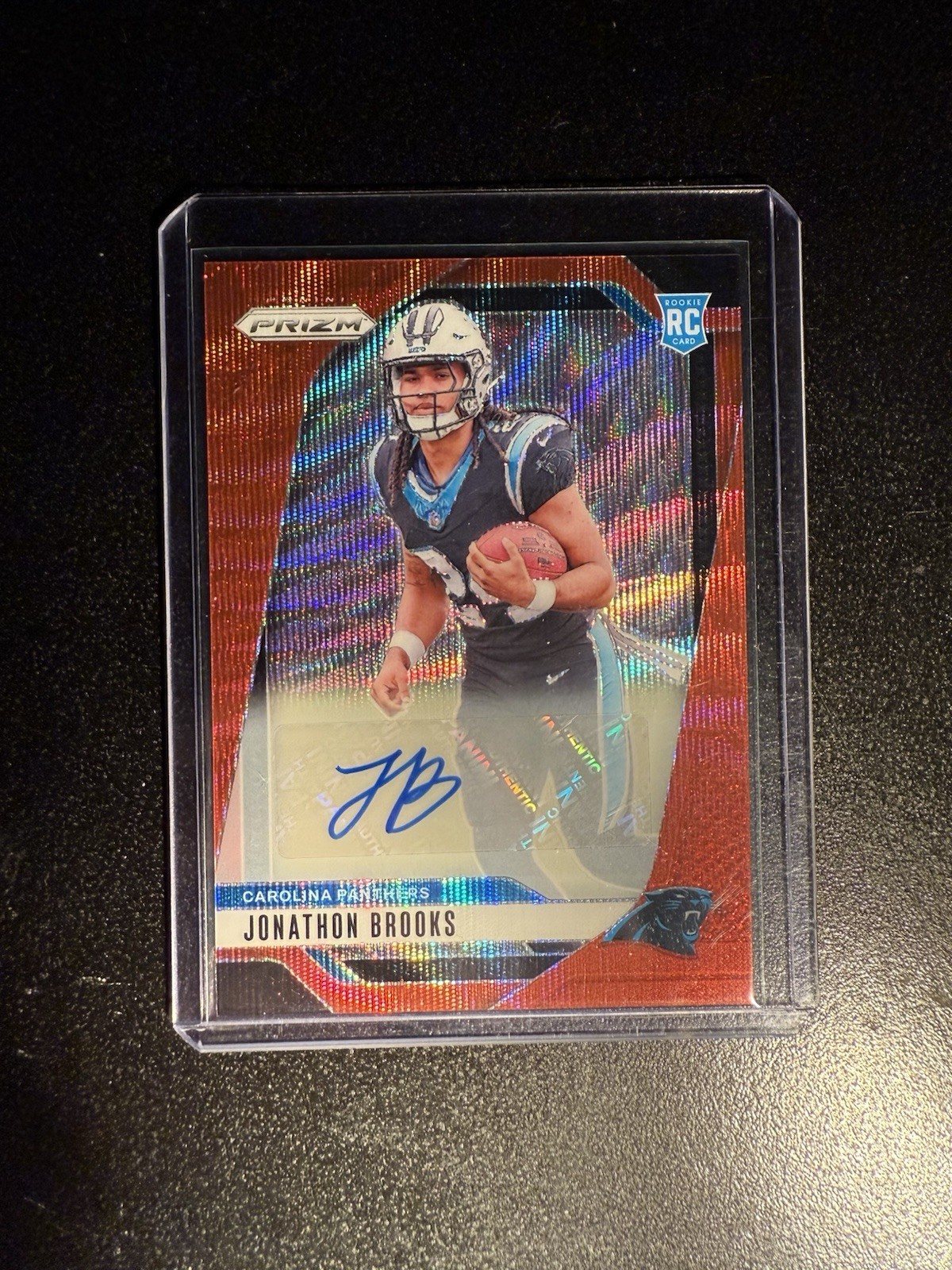 2024 Panini Prizm Jonathon Brooks #357 Red Wave RC 076/149 Rookie Autograph