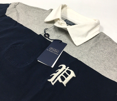 Polo Ralph Lauren Gothic Big P Logo VTG Colorblocked Striped