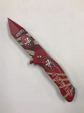 8.5” NFL SPORTS TEAM SF 49ERS TACTICAL SPRING ASSISTED KNIFE WITH CLIP 