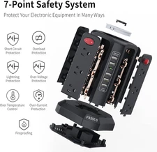 Surge Protector Power Strip Tower with 5 USB Ports and Night Light,10Ft Exten...