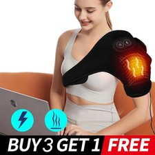 Electric Massager Heated Shoulder Joint Brace Support Vibration Relief Pain US