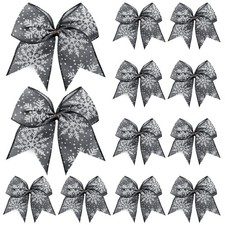 Panelee 12 Pieces Burlap Bow Christmas Wreath Bow 6 x 6 Inch Burlap Bow Knot ...