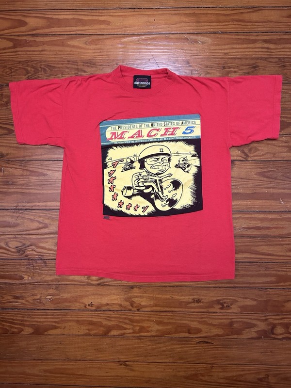 Vintage 1996 Presidents Mach 5 Promo Shirt, Artimonde, Giant, Band Tee, 90s Rock
