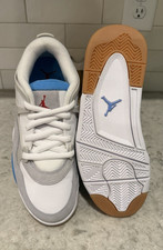 Jordan Air Jordan 4 RM GS Kids Leather Low Top Sneakers White Blue 6.5Y Boys