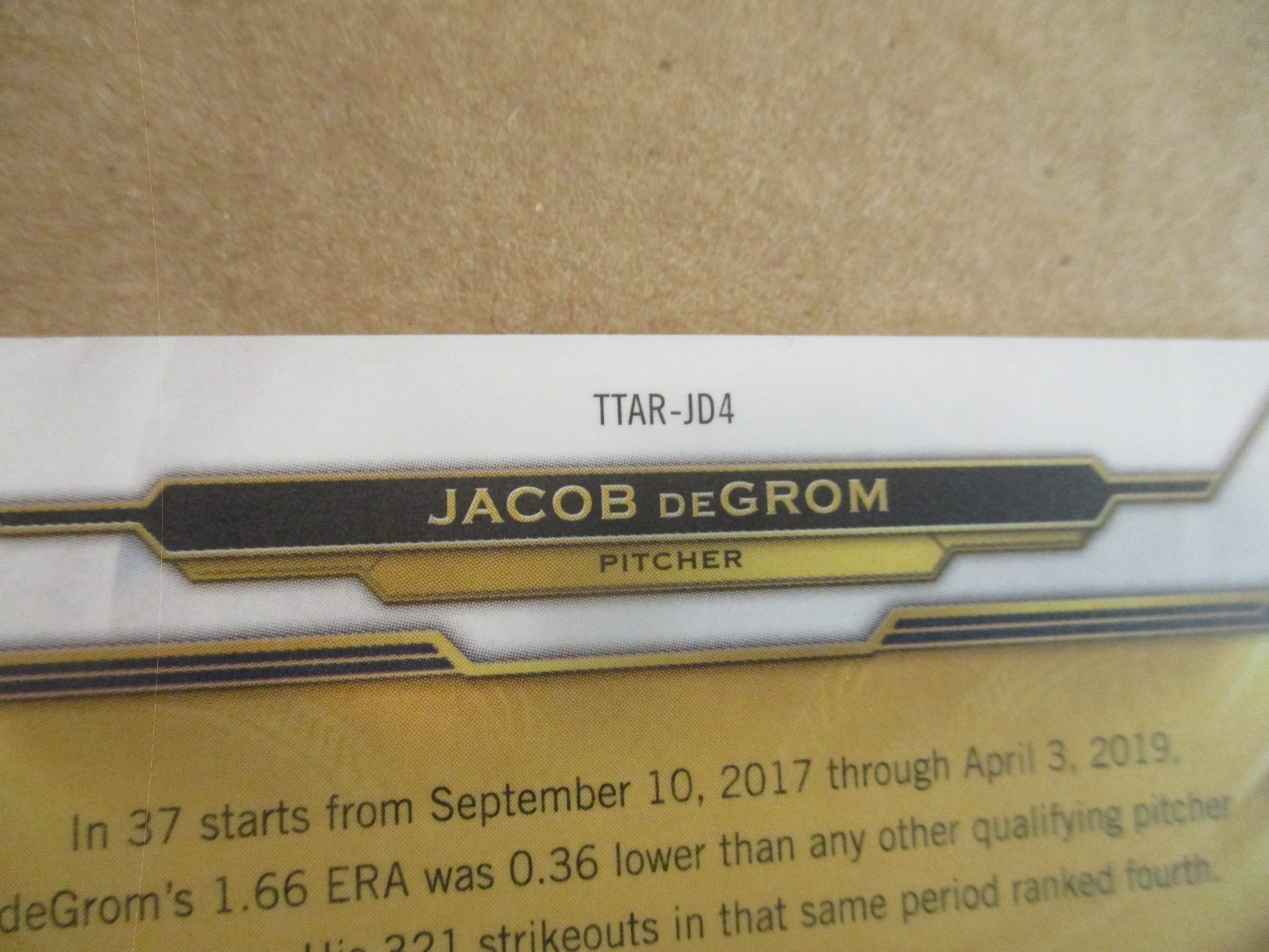 2019 TOPPS TRIPLE THREADS JACOB DEGROM #TTAR-JD4 3 COLOR RELIC PATCH AUTO 2/3 view 17