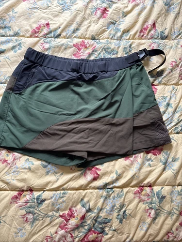 Outdoor Voices Rectrek 3" Skort Colorblock Hiking Shorts S Belted 7 Pockets! XL