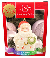Lenox Christmas "Color Changing Lit Santa" Ornament