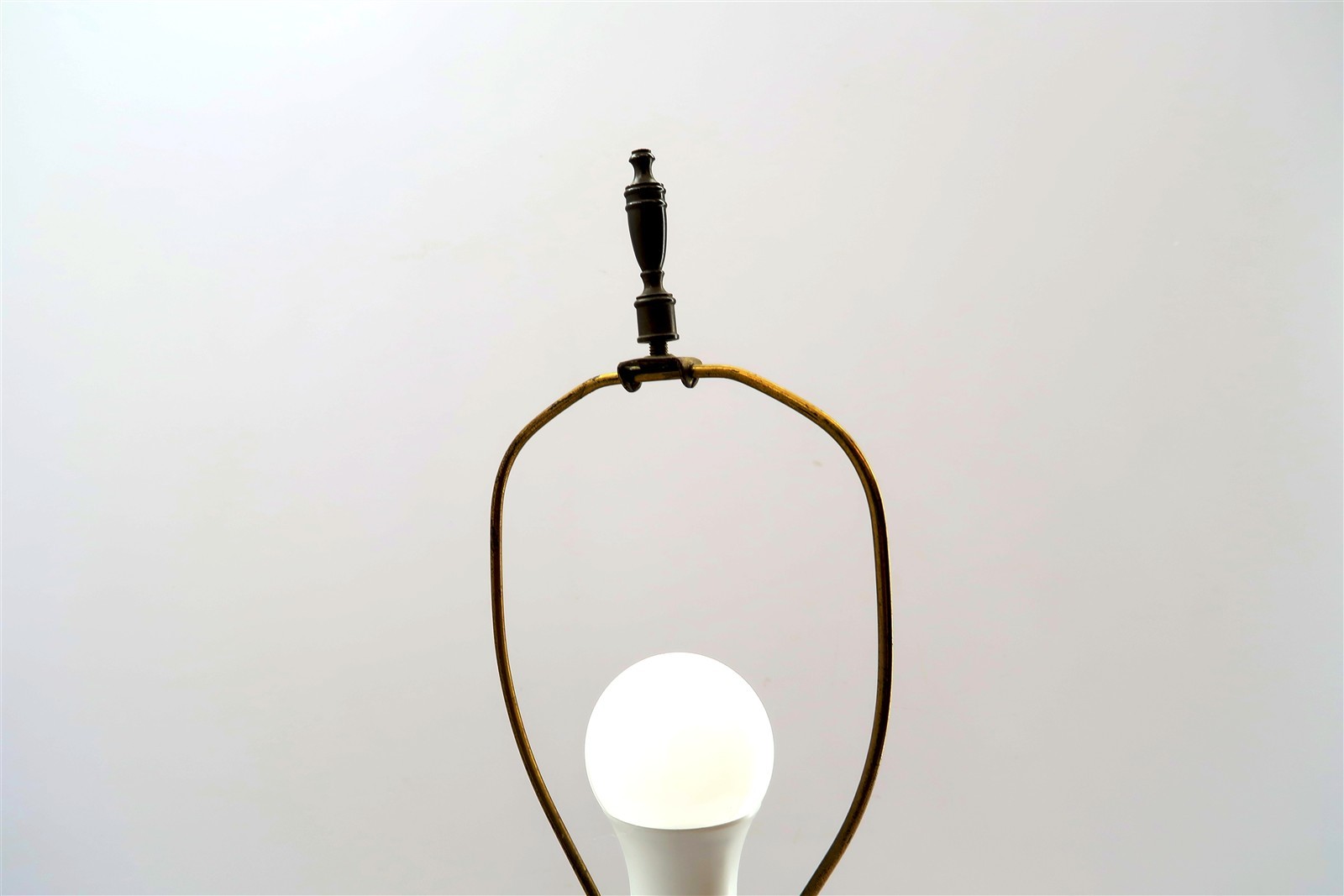 Vintage Blue Decorated Stoneware Handled Jug Table Lamp 28" Tall AS-IS CONDITION