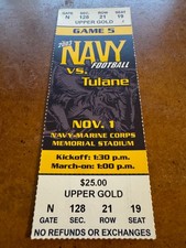 2003 Tulane Green Wave Navy Midshipmen Full Football Ticket JP Losman 11/1
