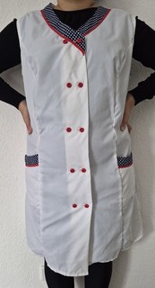 Nylon Dederon kittel schürze Vintage Apron Gr. 50 Original 70er Jahre RAR
