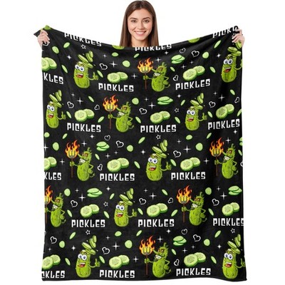 Pickle Blanket Gifts for Pickle Lovers, Funny Food Cucumber Blankets 50''x 60''...
