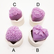 Heart Love Rose Flower Shape Silicone Soap Mold Chocolate Candle DIY Crafts