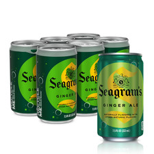 Seagrams Ginger Ale Mini Soda Pop Soft Drink, 7.5 fl oz, 6 Pack Cans