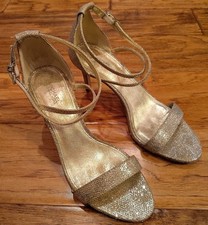 Michael Kors Ava Strappy Sandal in Sand Glitter Gold Women's Size 8.5M