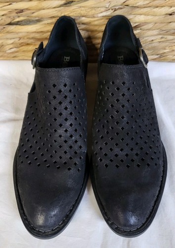 Geborene Nanna Damen-Stiefeletten 8 schwarz Veloursleder abgenutzt perforiert - Bild 2 von 9