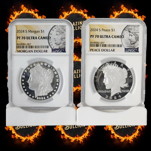 2024 S Morgan & Peace Silver Dollar $1 NGC PF70 Ultra Cameo #007 Matching (E007)