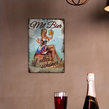 Bar Tin Metal Signs Home D cor 8x12,Funny Women And Beer Poster Vintage Wall Art