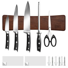 Knife Magnetic Strip, Acacia Wood Powerful Magnetic Knife Strips, Magnetic Kn...