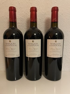 3 X MARQUES DE SANDOVAL 1998 CARINENA  - Rotwein - alte Flasche RESERVA ESPECIAL